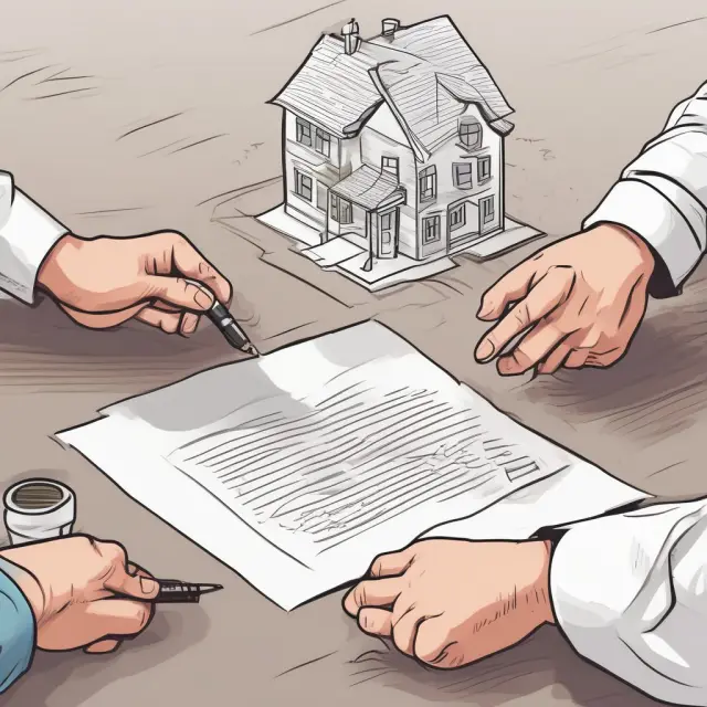Two individuals creating a joint tenancy agreement, illustrating their equal partnership and commitment to the property or asset