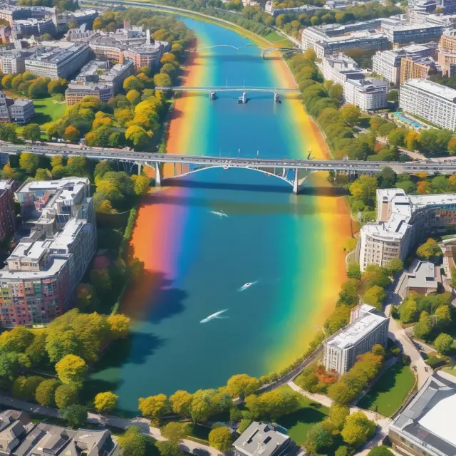 Rainbow bridge uniting Cambridge Judge Business School with students
