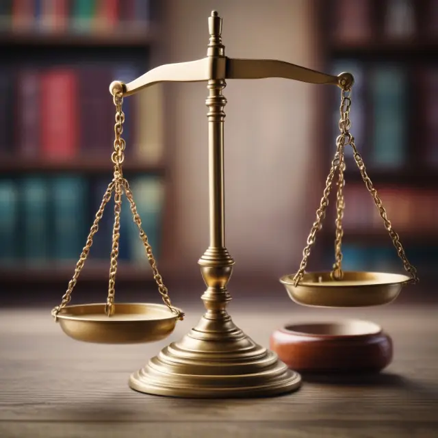 Scales of justice balancing a stack of legal documents, representing personal injury claims, against assets secured by judgment liens