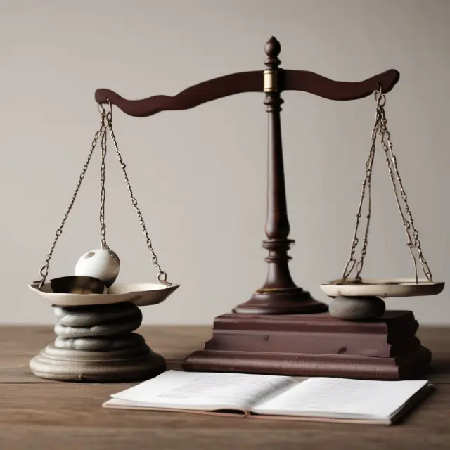 Image of a balance scale with question marks on one pan and legal document solutions in the other, symbolizing FAQs about judgment liens