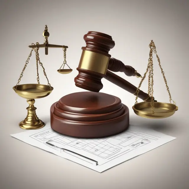 Judge in courtroom, poised to strike gavel, maintaining balance for borrower and lender during foreclosure proceedings