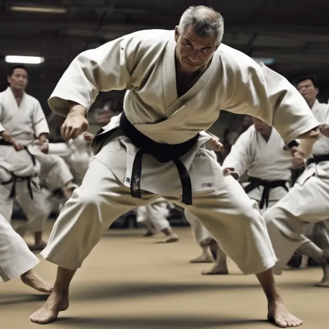 A Judo master poised amidst a dynamic market landscape, embodying situational awareness and the agility to pivot.
