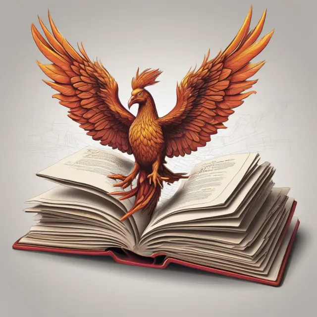A phoenix rises majestically from the pages of a financial book, representing Julian Robertson