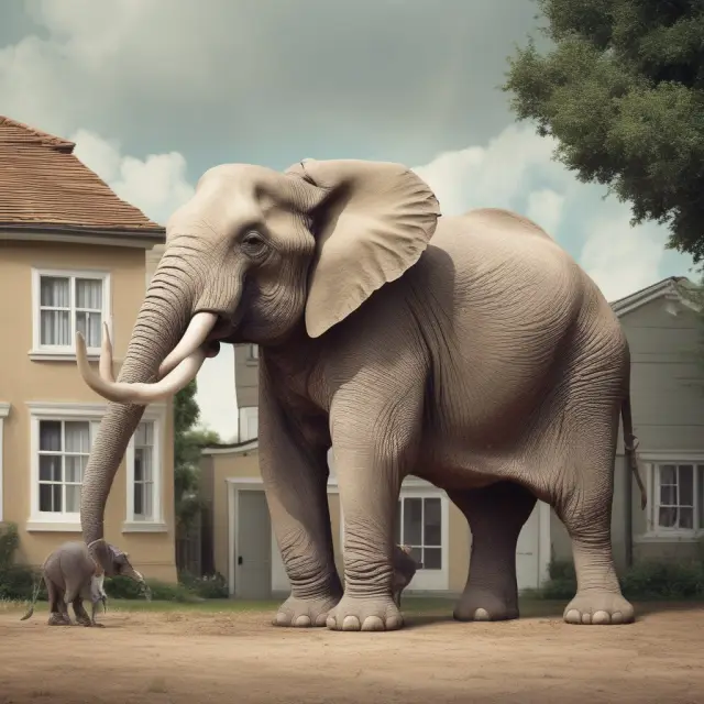 Elephant and mouse compare home sizes: 