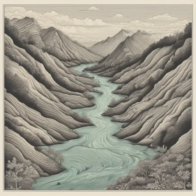 An image of a meandering river filled with mortgage loans that merge into a clear, tranquil pool symbolizing pass-through securities.