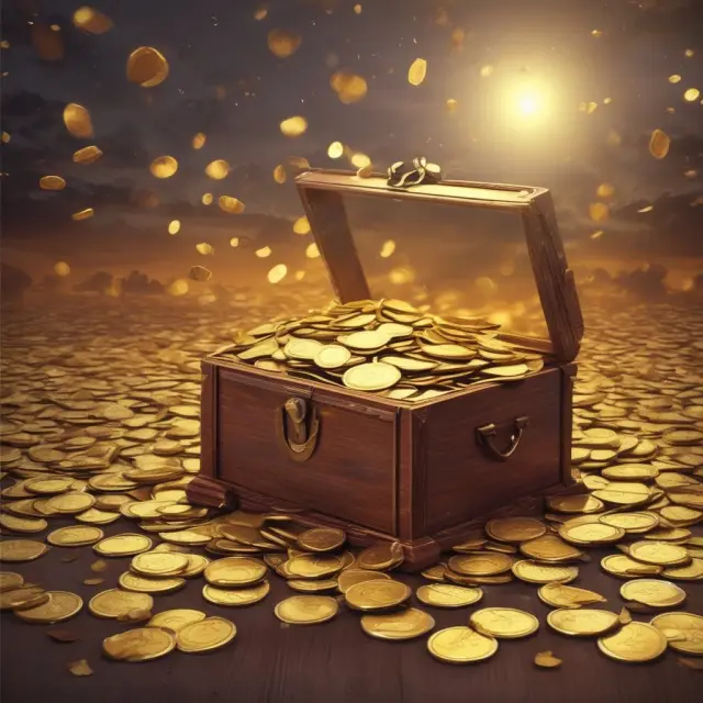 Image of large chests overflowing with gold coins, guarded by logos of top banks: JP Morgan Chase, Bank of America, and Wells Fargo. Representing jumbo CD offerings from reputable institutions.