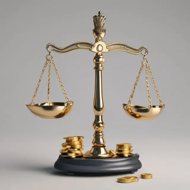 Gold coins symbolize senior debt, while silver coins depict junior debt on a balance scale, representing their relative priorities and risks