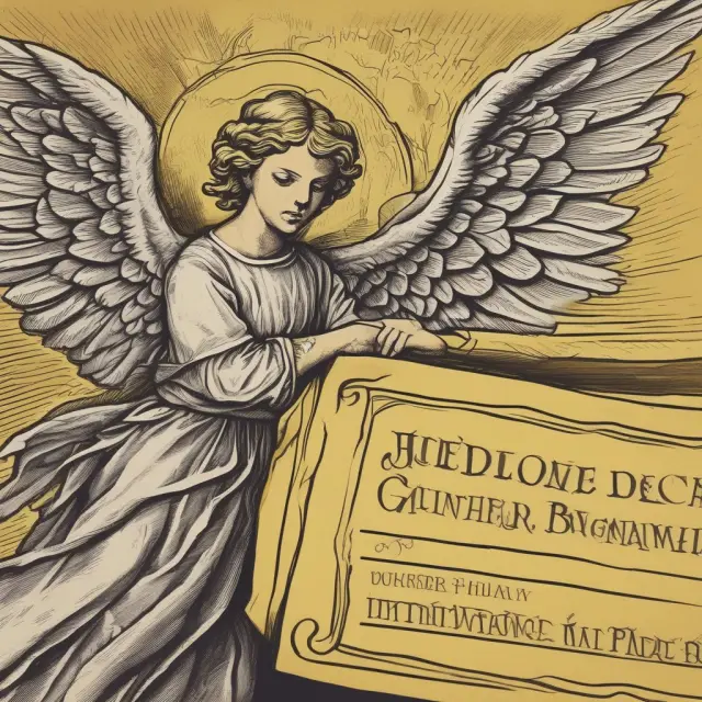 An institutional investor holds a golden ticket representing junior debt, while an angel underwriter offers protection and guidance.