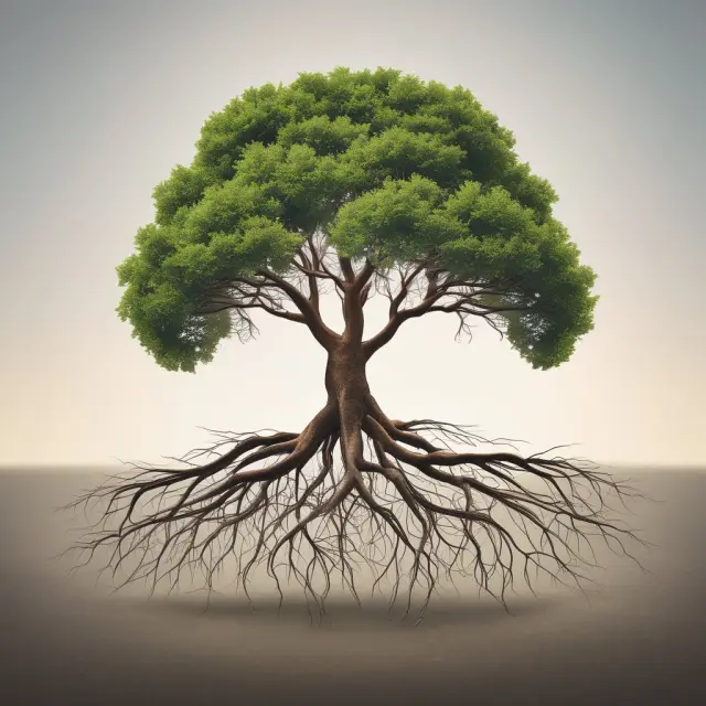 A tree illustrating senior and junior securities in bankruptcy repayment, with roots depicting the Absolute Priority Principle