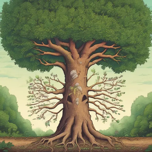 An image of junior securities represented as seeds on a tree growing from the roots of senior securities, symbolizing their subordinate position