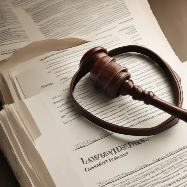 A book symbolizes mortgage laws and regulations, with a judge