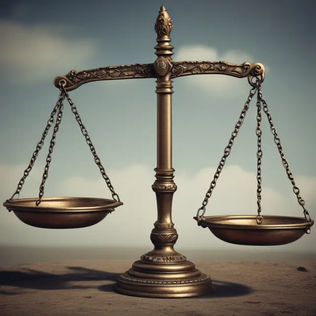 Scales tipping with junk bonds representing risks balanced against rewards in an investment portfolio