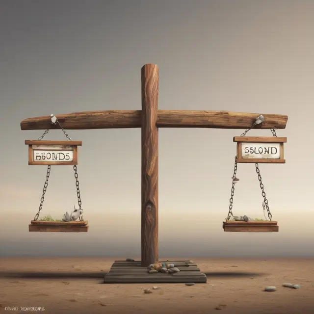 Visualizing credit ratings as a seesaw balancing the riskier junk bonds with investment-grade securities