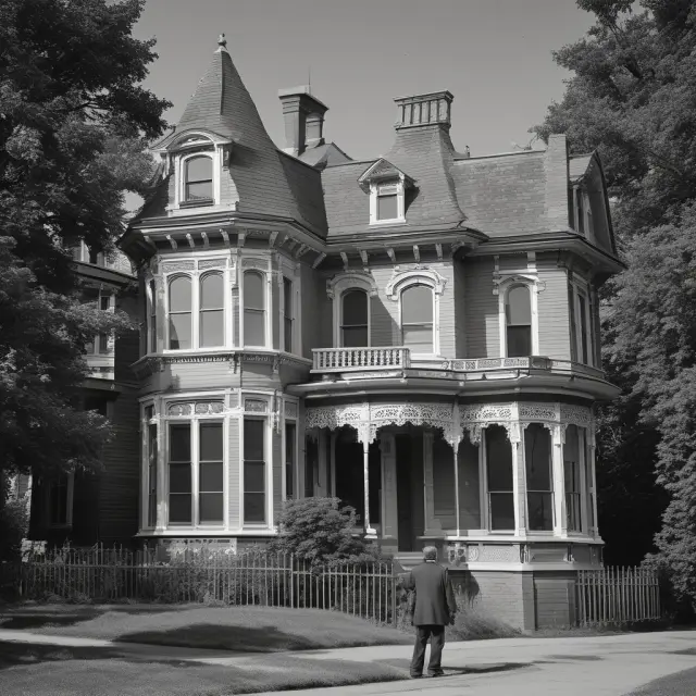 An assessor examining every detail of a Victorian house for the cost approach in eminent domain proceedings