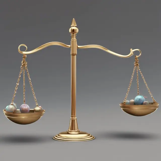 Scales balancing K shares, Preferred Stock, and Warrants, symbolizing their distinct values in company capital structure.