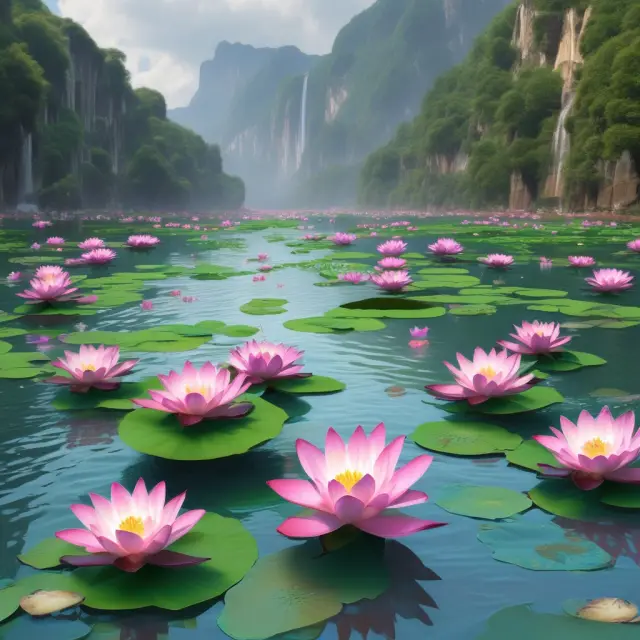 Nasdaq ticker symbols represented as lotus flowers; 