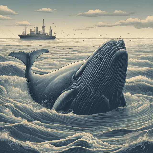 Bloated whale represents a company employing the fat man strategy with debt and acquisitions to deter hostile takeovers