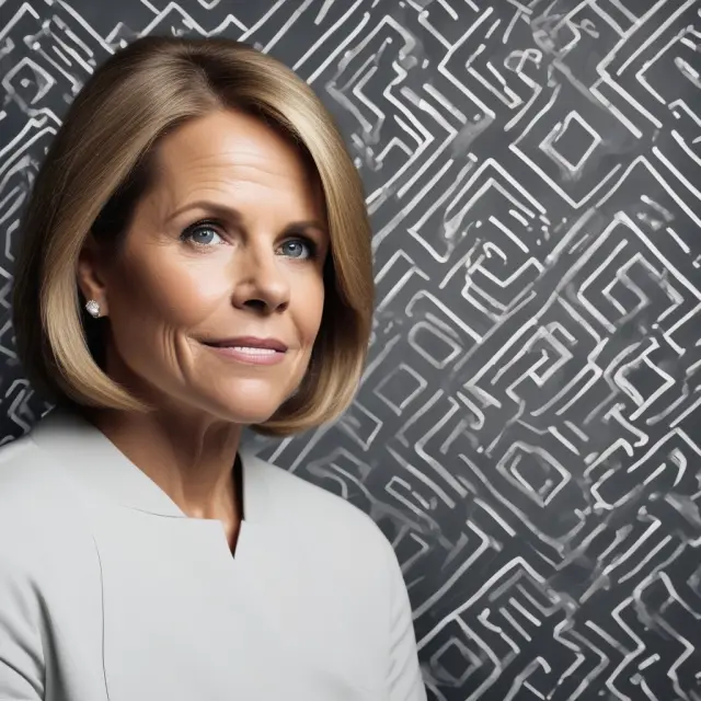 Katie Couric interviews a corporate CEO, shattering the glass to reveal a labyrinthine maze symbolizing Dodd-Frank compensation disclosure
