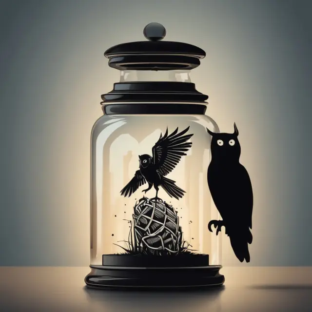 An opaque jar with a protective owl, representing the Kazakhstan National Fund
