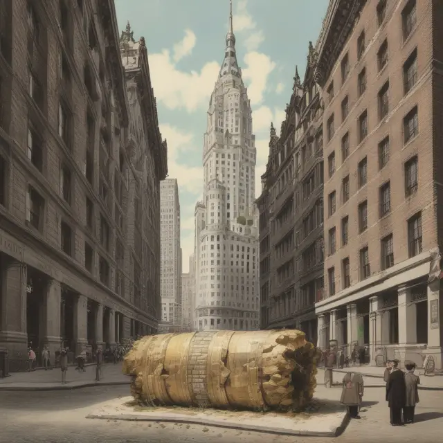An old-fashioned hourglass opens to reveal small ETFs sprouting from the core of a giant tree representing the KBW Bank Index.