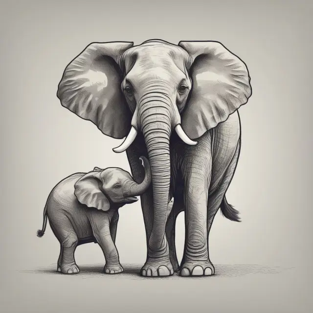 An elephant supporting its wobbling baby illustrates a parent company