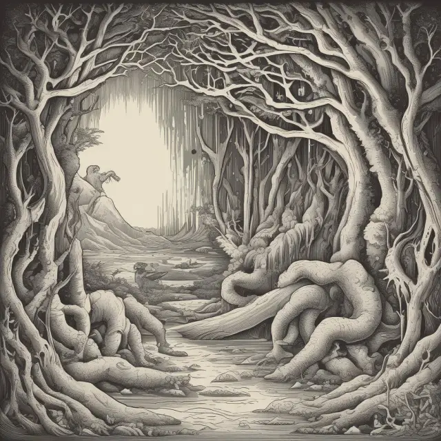 An image of zaibatsus dissolving, their fragments growing into interconnected keiretsu branches symbolizing the emergence of a powerful business model in post-war Japan