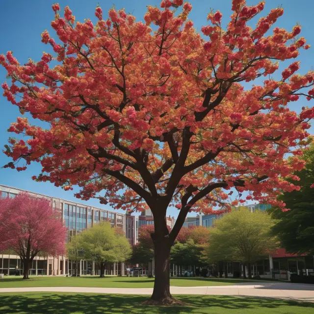 A tree laden with diverse fruits represents undergraduate and graduate programs offered by the Kelley School of Business, symbolizing academic growth.