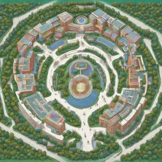 A mosaic depicting the Evanston, Chicago, Miami, Germany, Canada, Israel, and China campuses of Kellogg School of Management