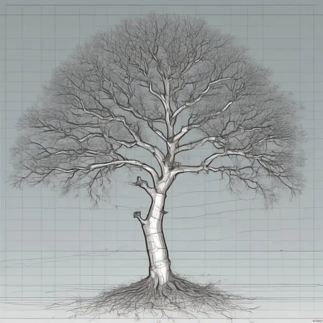 Visualization of an EMA as a tree, with its branches forming the upper and lower Keltner Channel lines determined by ATR in a financial chart.