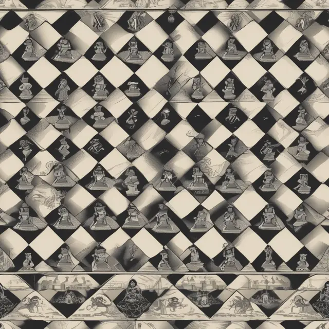 Visualization of a chessboard showcasing Keltner Channels, guiding rooks and knights through FAQs on Keltner Channels in finance and investment