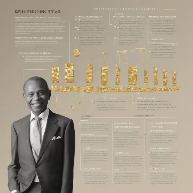 A golden timeline with glass bead markers representing milestones in Kenneth I. Chenault