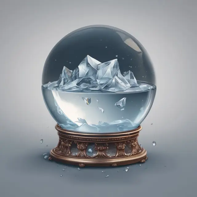 Crystal ball with melting ice cubes representing the Kenney rule