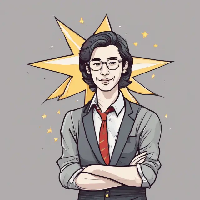 An employee holding a glowing star, symbolizing their significant impact and influence on the company