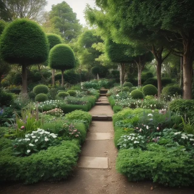 Image of a thriving garden with consumers and businesses as gardeners, enjoying the benefits of reduced borrowing costs