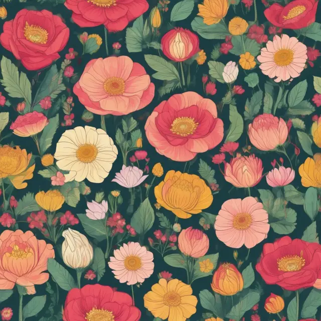 Imagery of a meticulously tended garden teeming with colorful ratio flowers, each releasing crucial insights on financial health