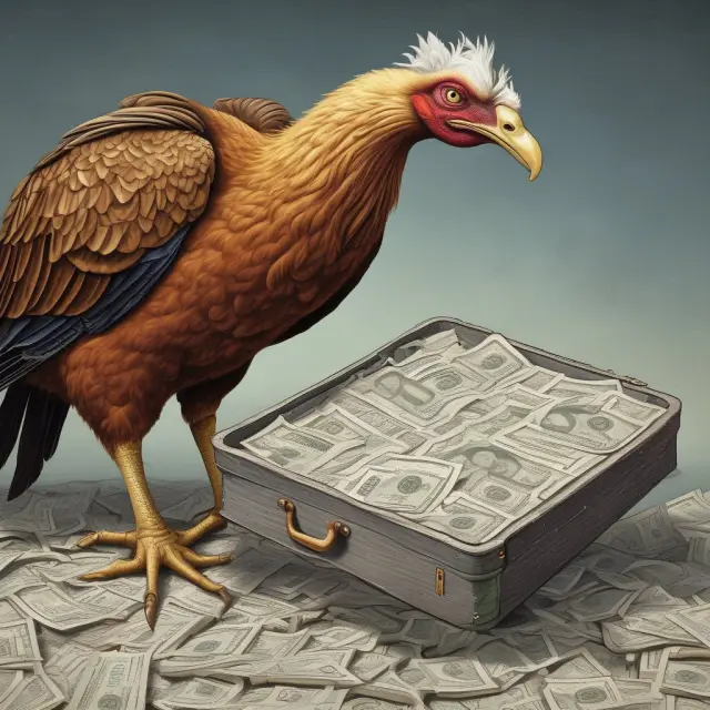 A golden goose lays deficit eggs while an inflationary phoenix rises from the ashes; tax collector balances it all