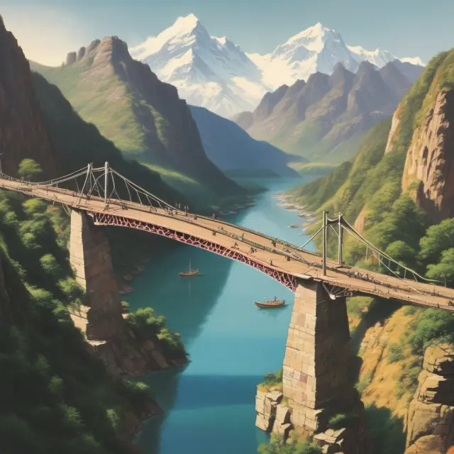Government policymakers building an infrastructure bridge using stimulus bills to connect economic downturn and recovery