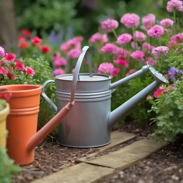 An image of a lush, vibrant garden protected by two watering cans representing life and disability coverage