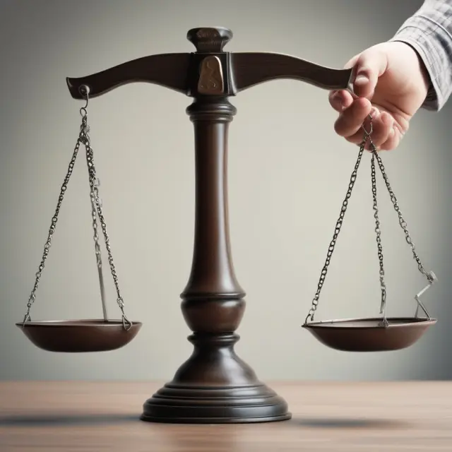 An image of two scales, one representing fairness and the other deceit, with a hand picking a clear kicker on the fairness side while avoiding a hidden kickback