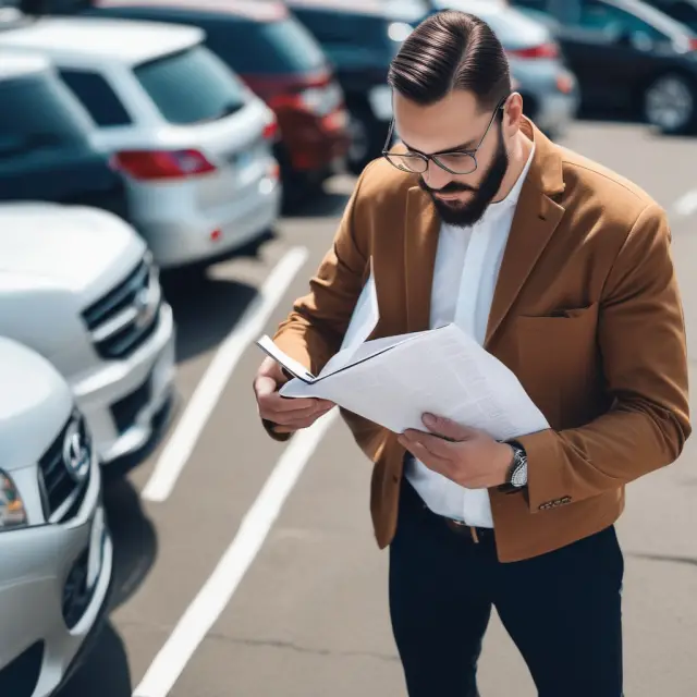 Person inspecting a financial statement, symbolizing the 