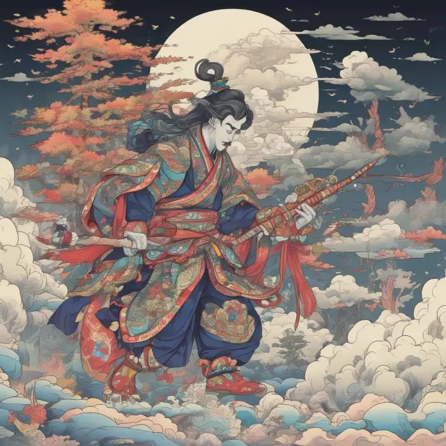 An image of the Kijun-sen indicator represented as a winding river, guiding traders on their journey through the choppy waters of financial markets, in harmony with the Ichimoku cloud.