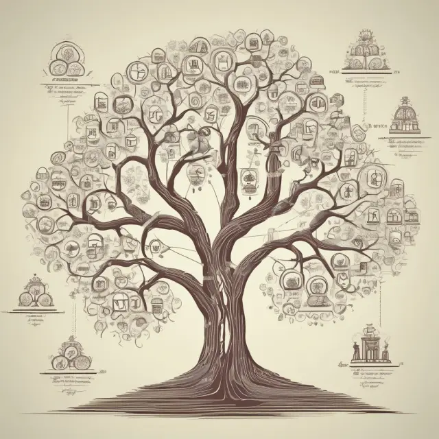 An evolving tree bursting with blooming software flowers symbolizing groundbreaking killer applications