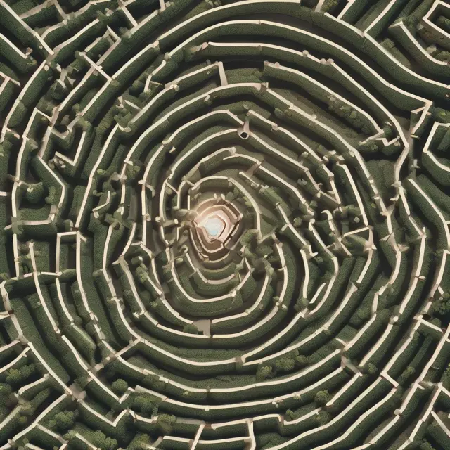 An intricate maze symbolizing the complexities and evolution of global regulatory efforts affecting the size and implications of the kimchi premium