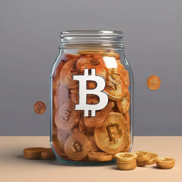 A jar of kimchi filled with Bitcoin symbols, illustrating the South Korean market