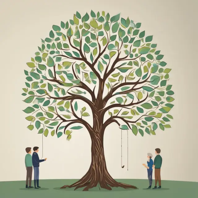 A family tree blooming with parental retirees and adult children, illustrating the impact on retirement savings