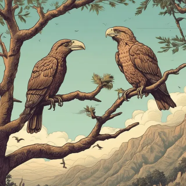 Comparing interest rates: A kiwi bird symbolizing low-yielding Kiwi Bonds versus an eagle representing higher yields from alternative investments
