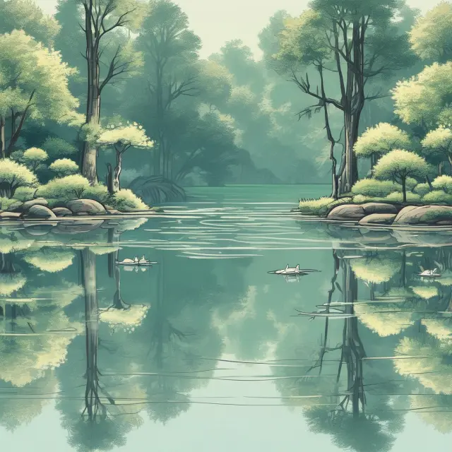 A tranquil pond reflects the ebb and flow of the KST indicator