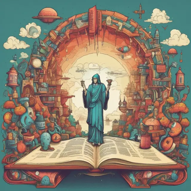Microsoft, Apple, Google, and Intel depicted as intellectual giants cultivating knowledge capital through research, design, and collaboration