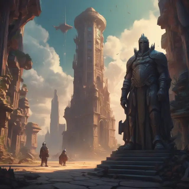 Sentinels protecting a fortified library, representing the challenges of protecting and retaining intangible knowledge assets.