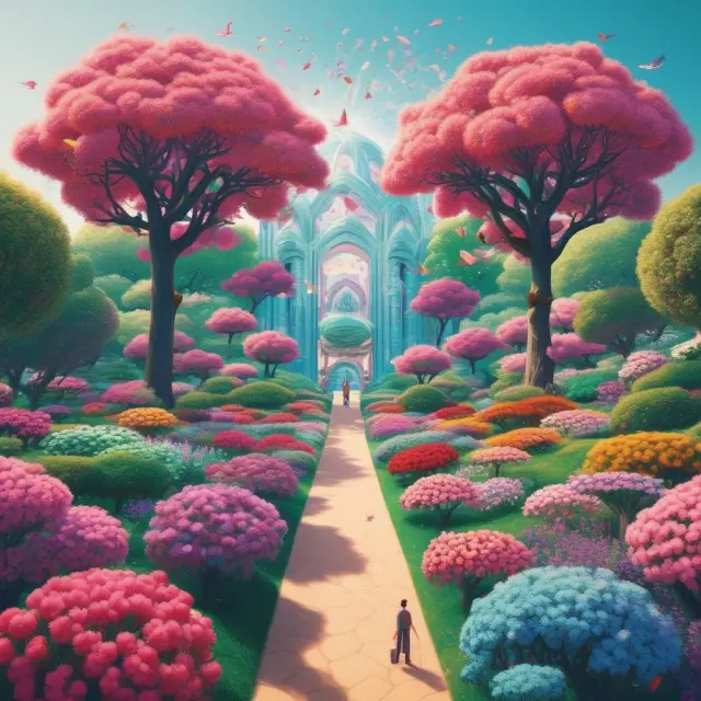 An image of a colorful garden filled with intellectual property 